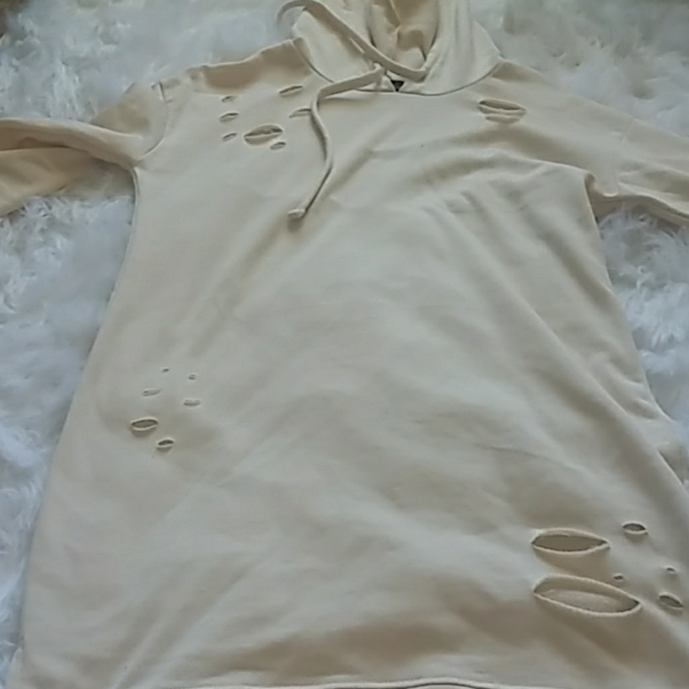 Distressed hoodie dress